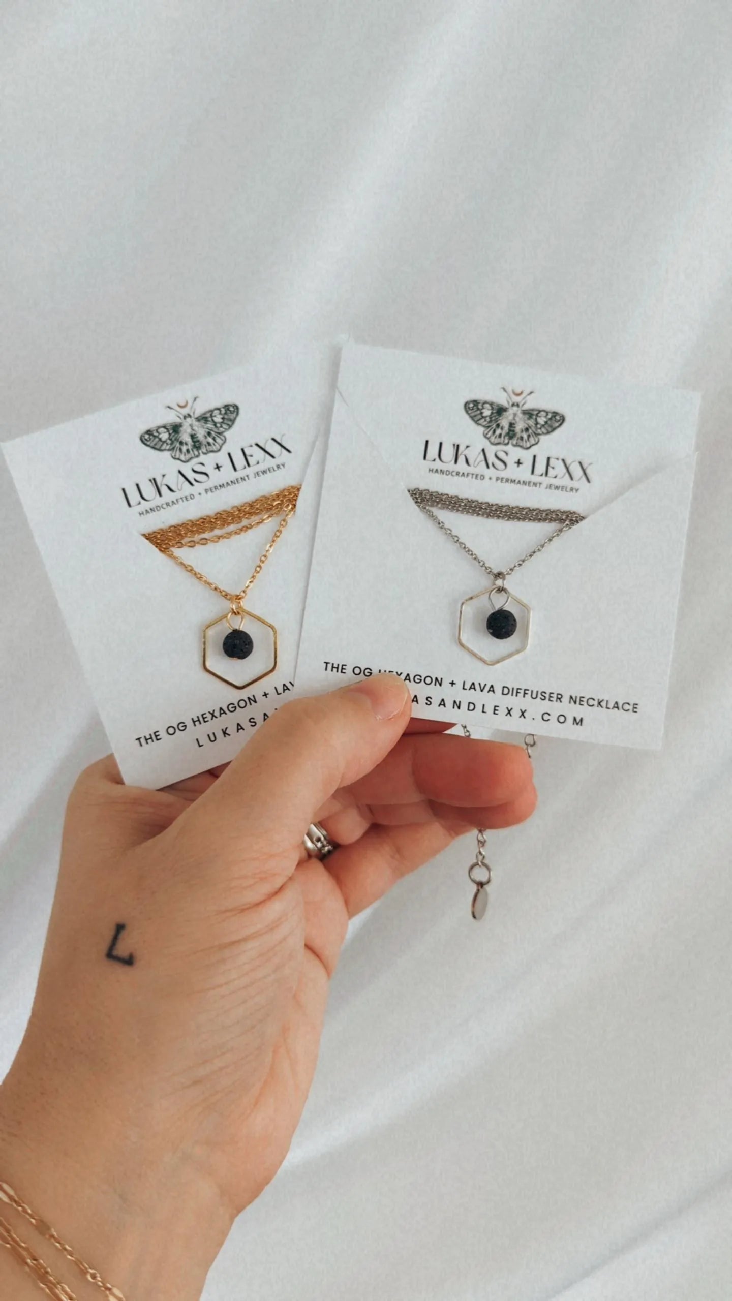 The OG Hexagon + Lava Diffuser Necklace