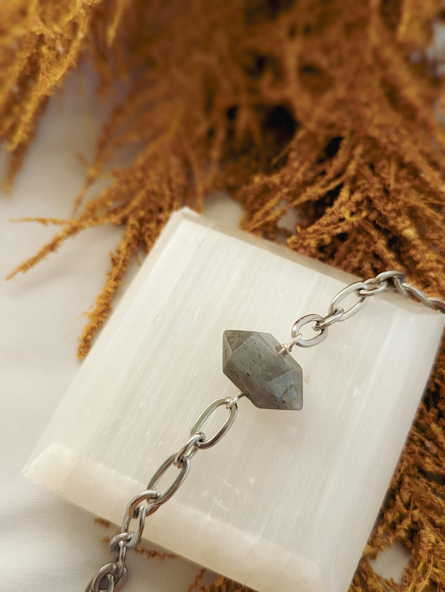 Labradorite Chunky Bracelet in Stainless