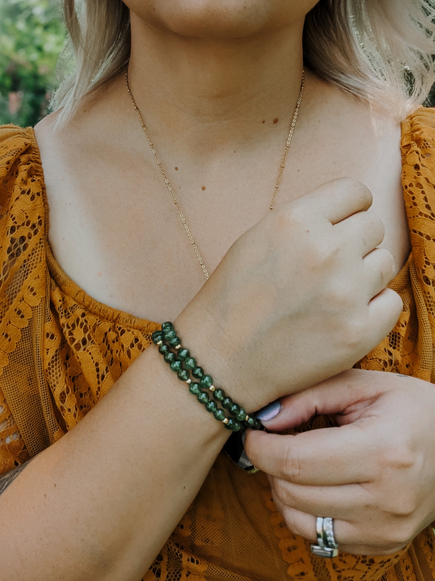 Green Apatite Gemstone Bracelet