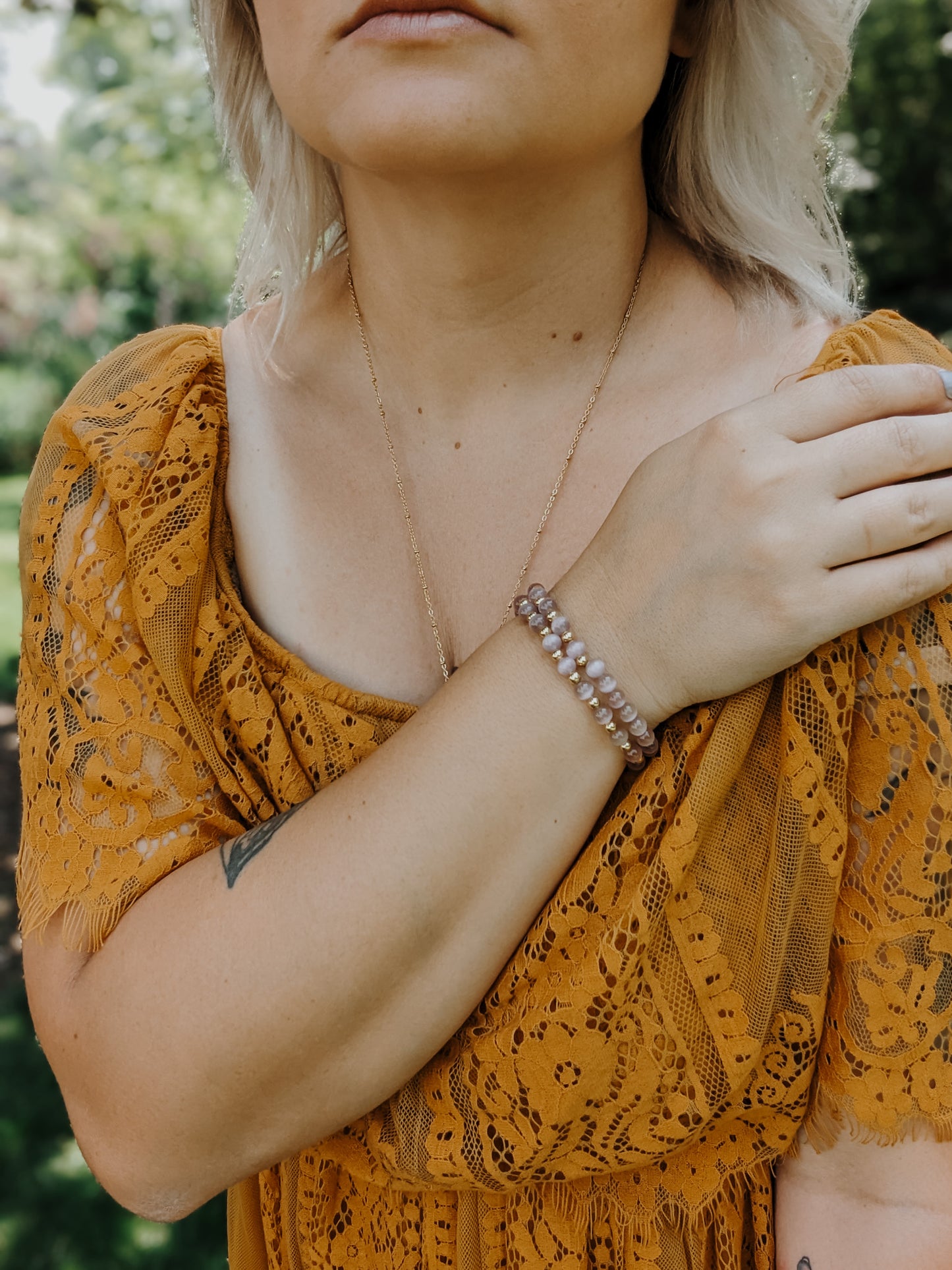 Mauve Gemstone Bracelet
