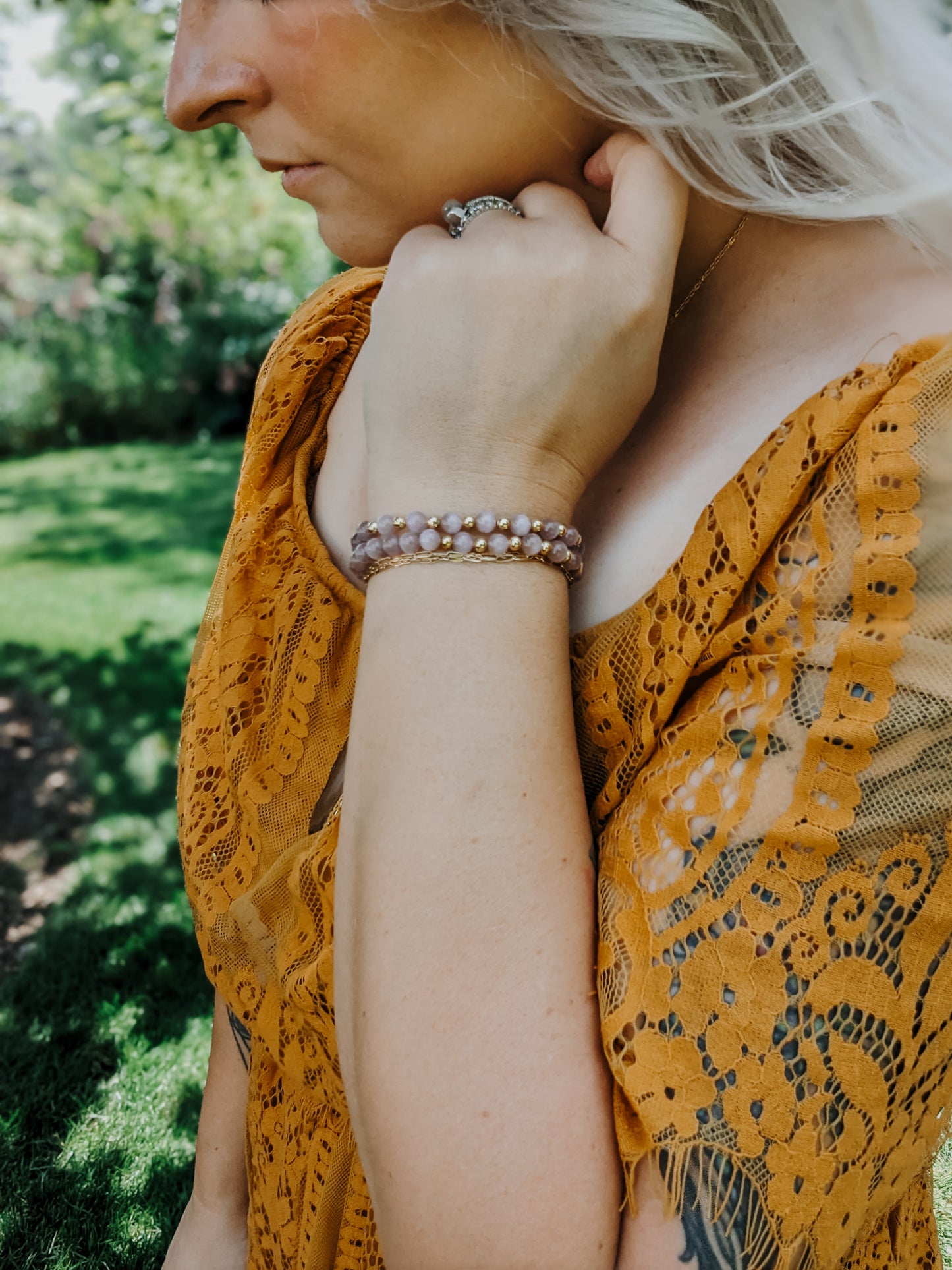 Mauve Gemstone Bracelet