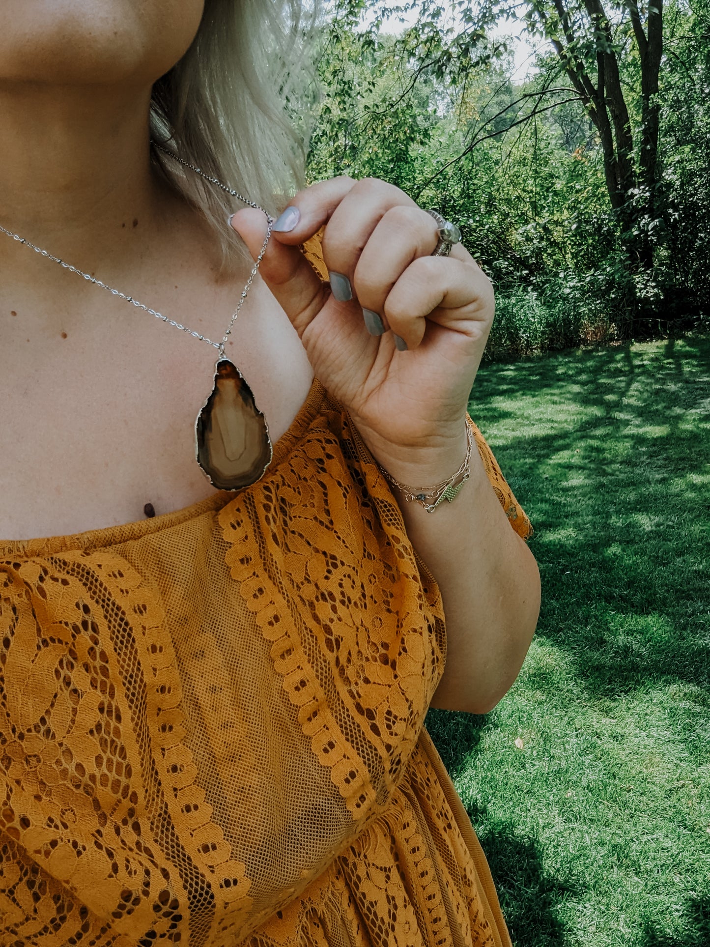 The Colors of Autumn Agate Necklace