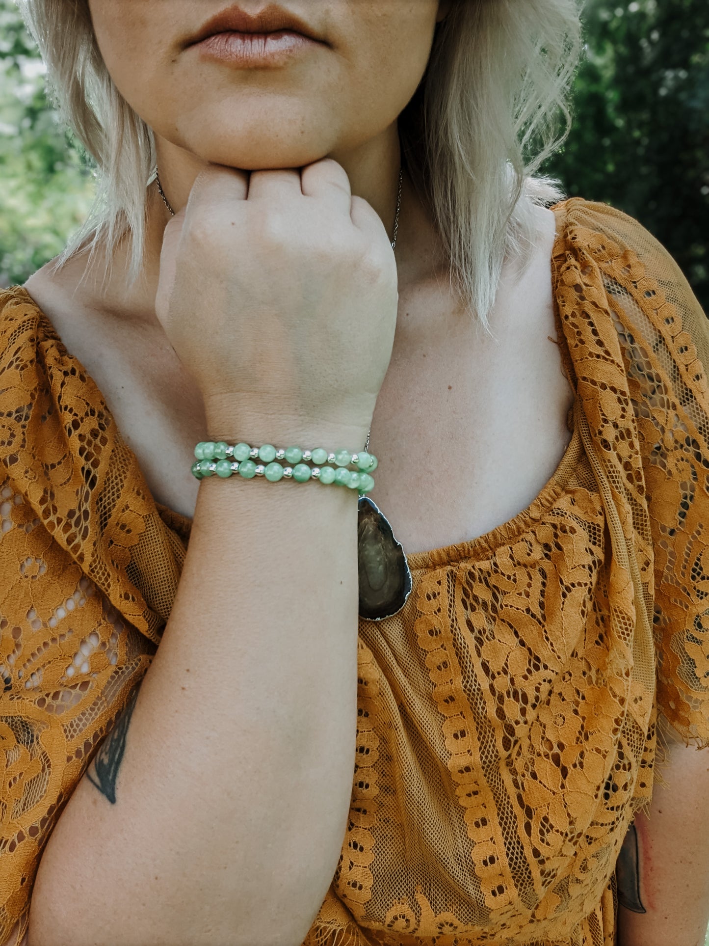 Green Calcite Gemstone Bracelet