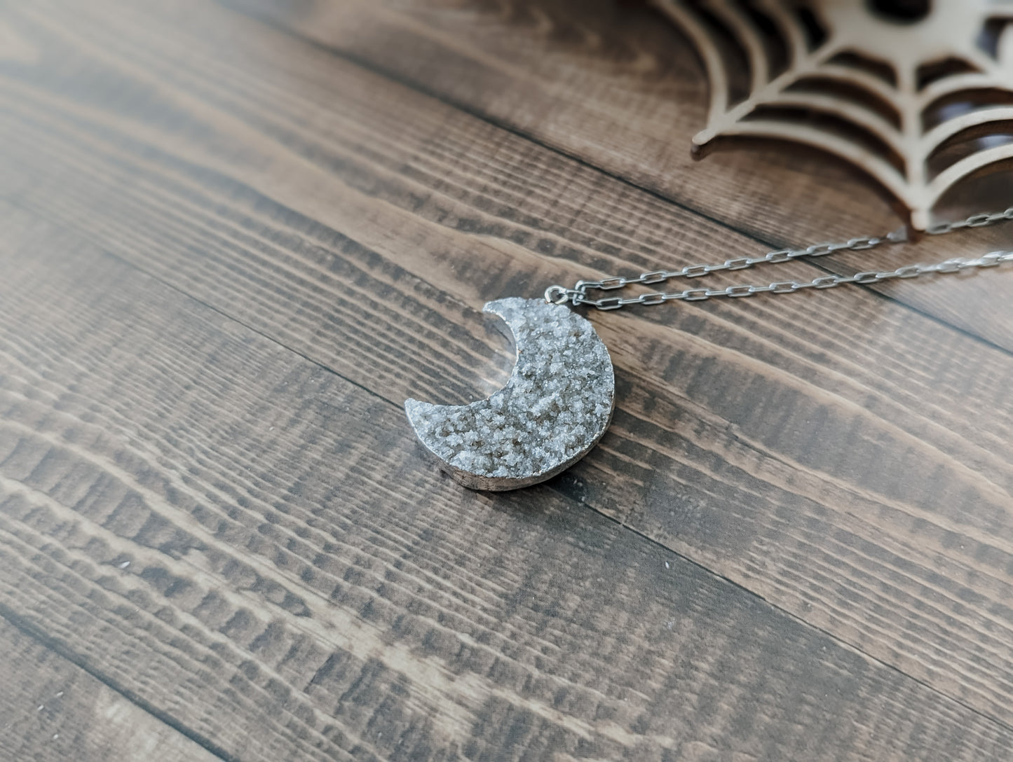 Crescent Moon Druzy | Statement Necklace