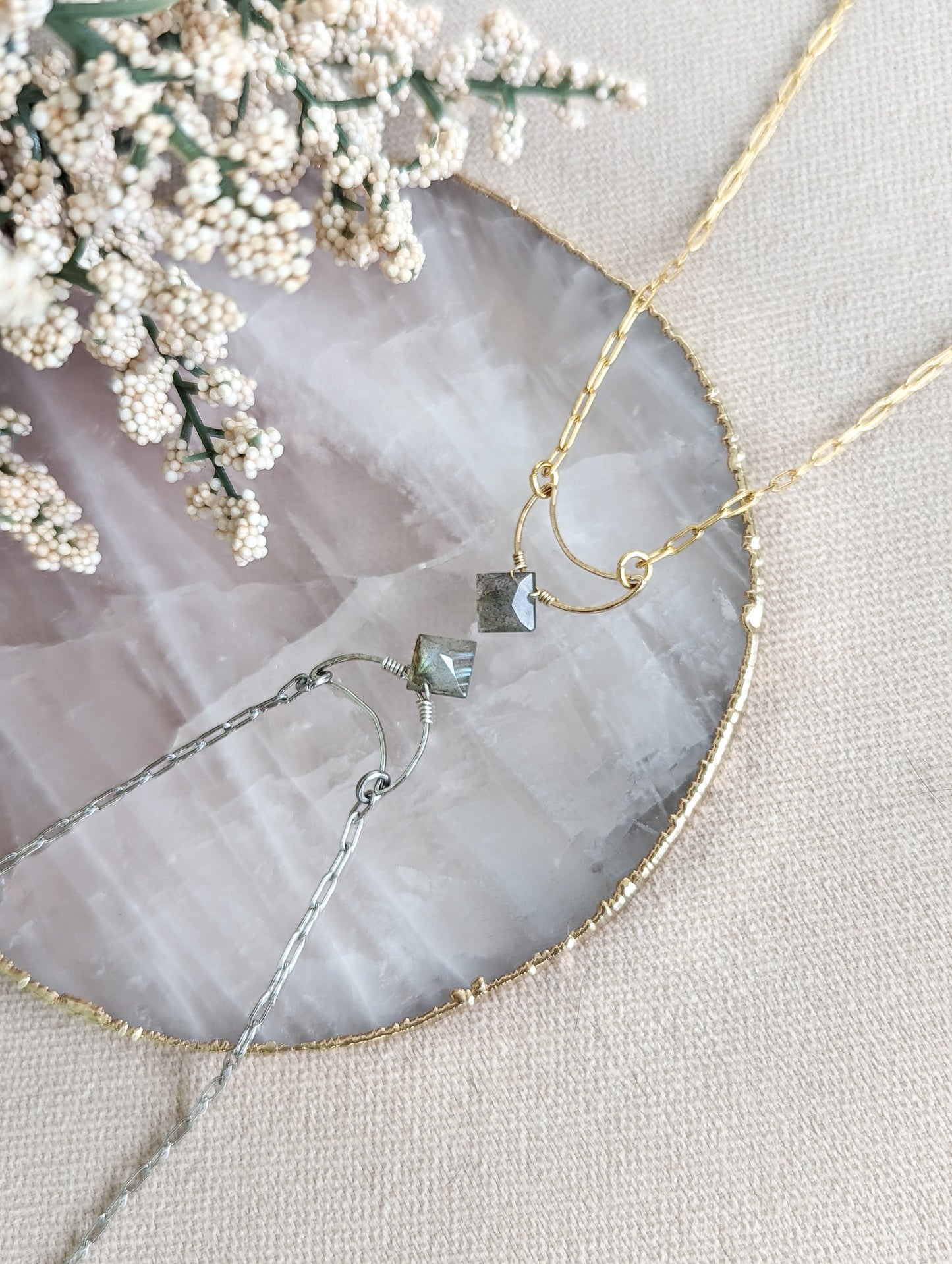 Labradorite Moon Necklace | Holiday Collection