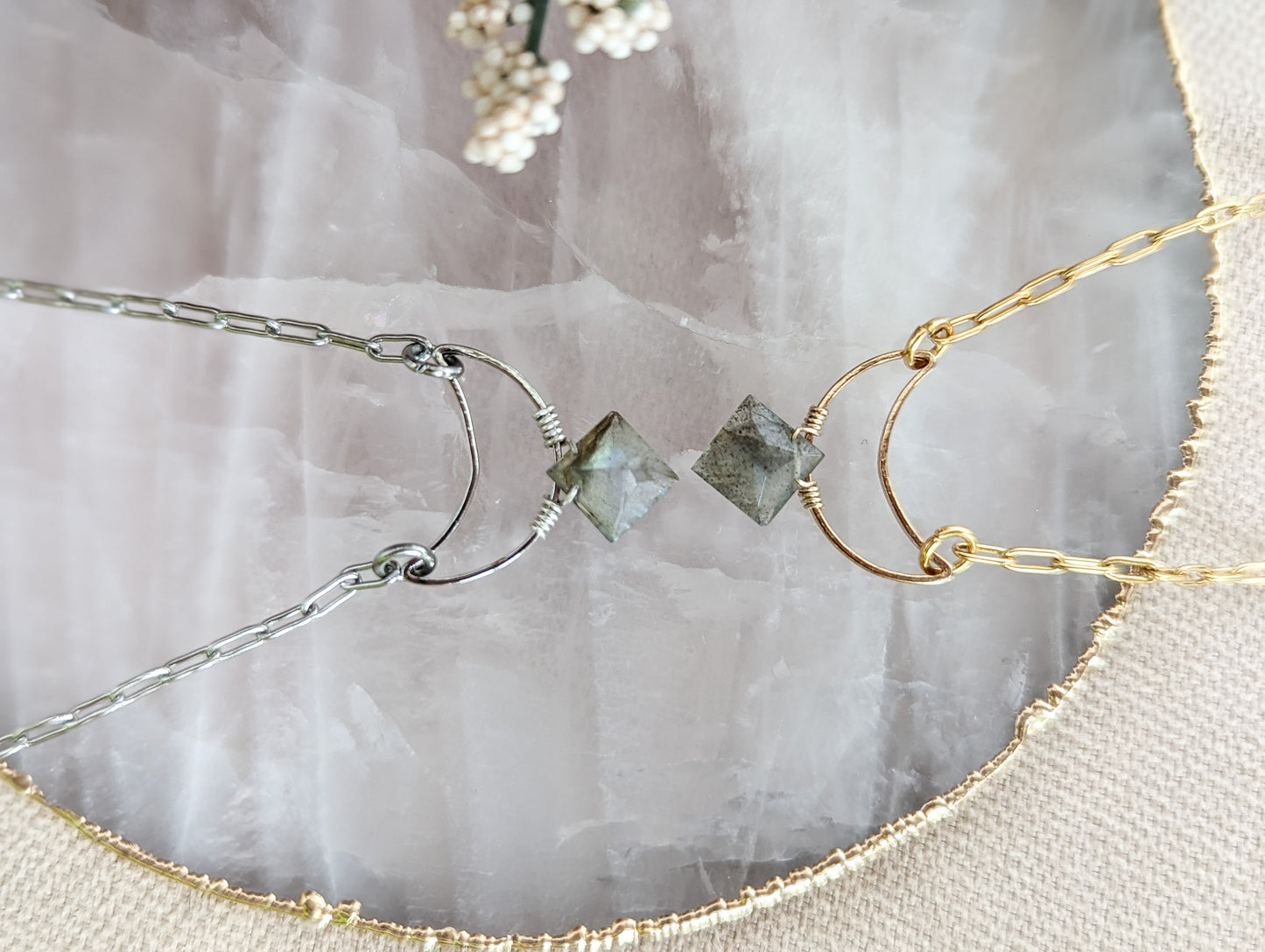 Labradorite Moon Necklace | Holiday Collection
