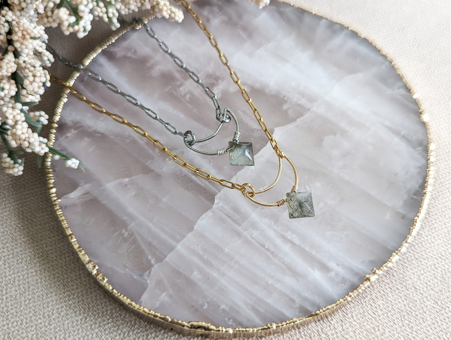 Labradorite Moon Necklace | Holiday Collection