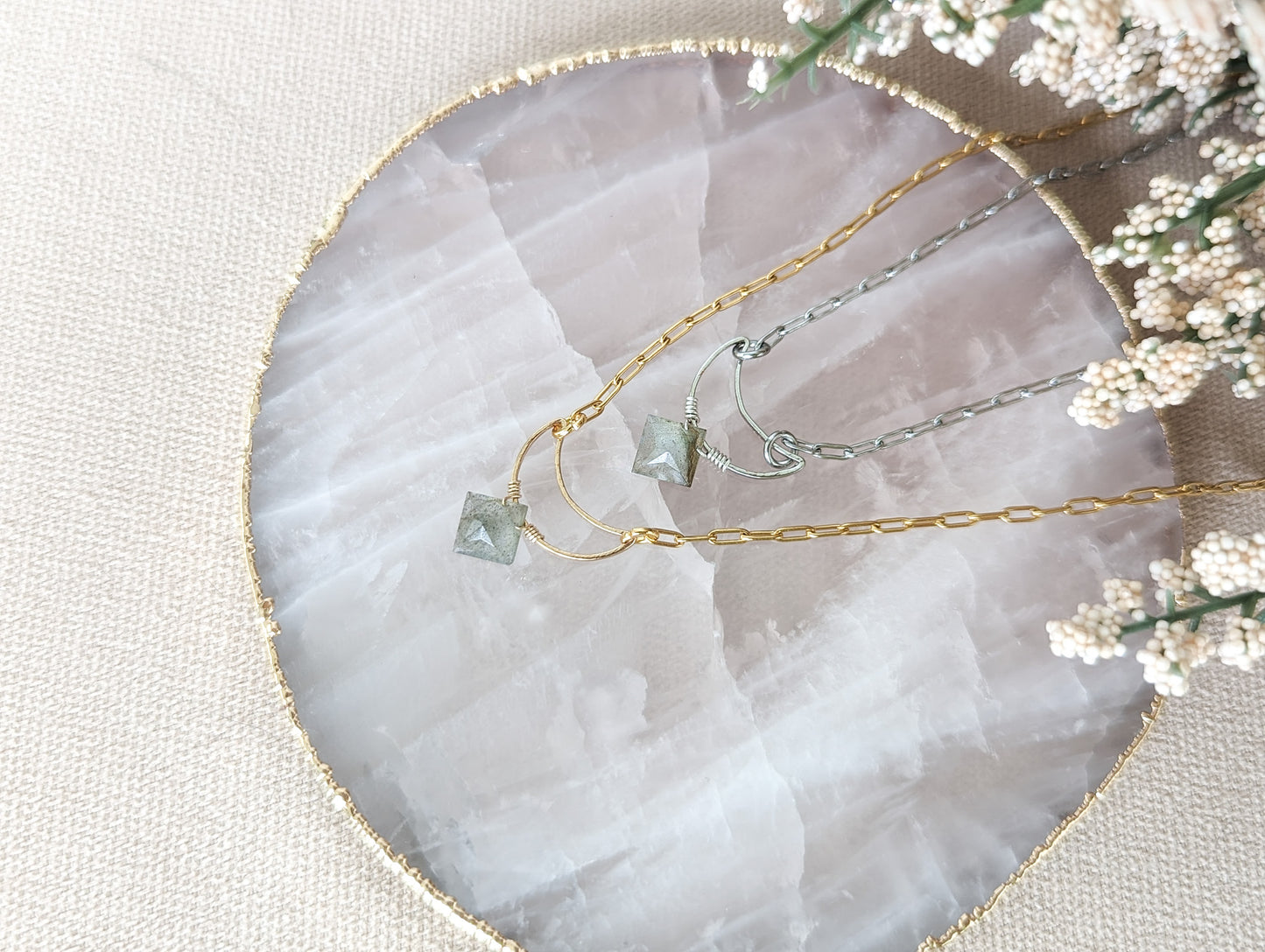 Labradorite Moon Necklace | Holiday Collection