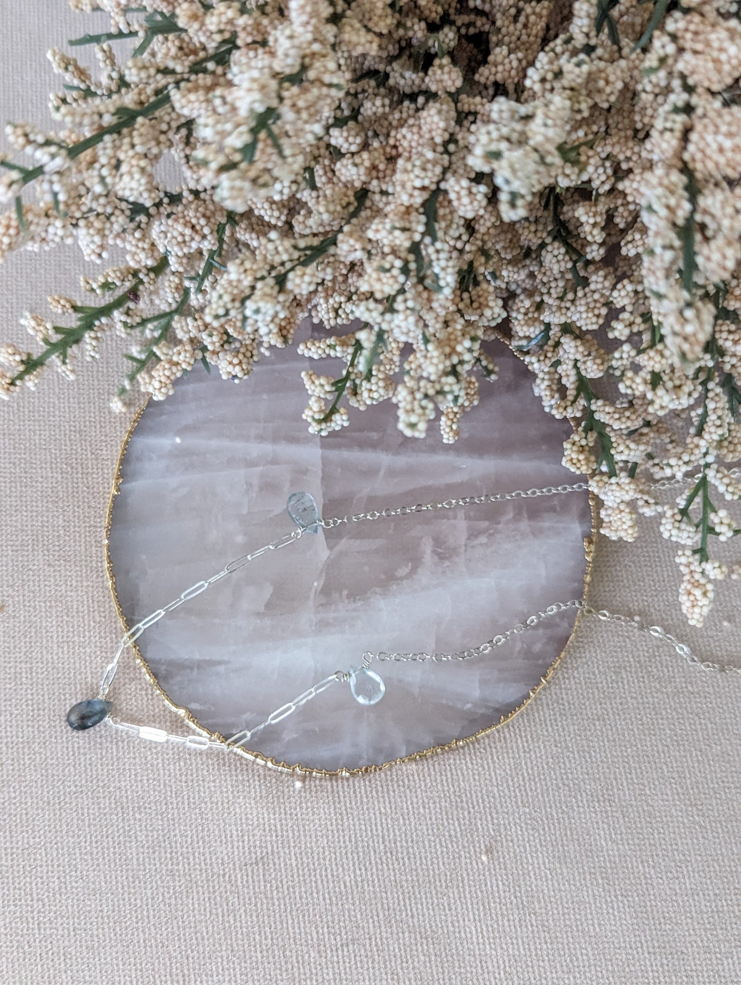 Triple Aquamarine Dainty Necklace | Holiday Collection