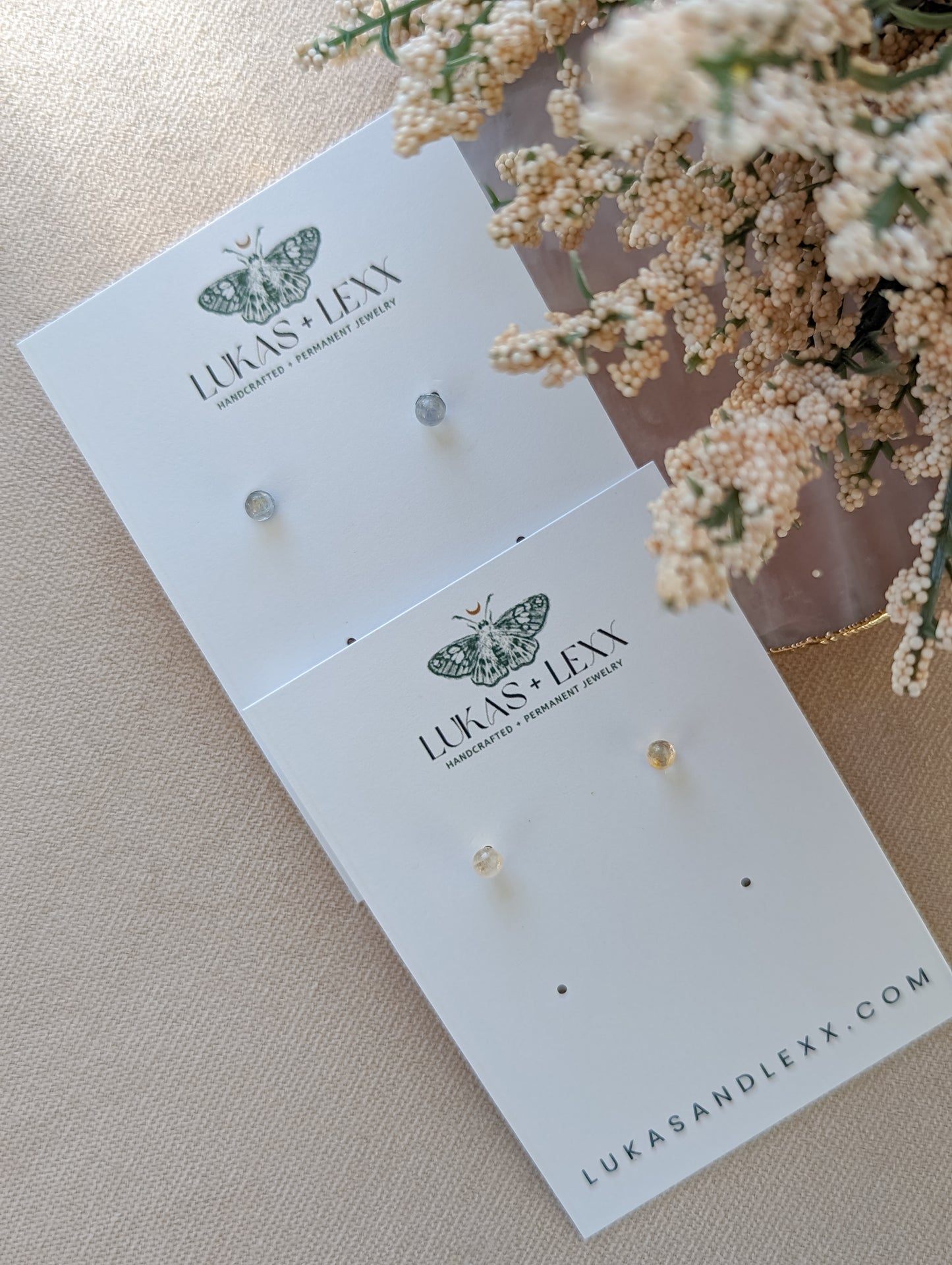 Rainbow Moonstone Stud Earrings | Holiday Collection