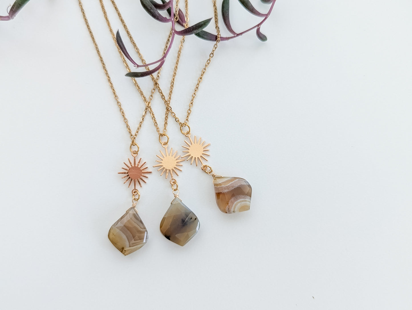 Montana Agate Sunburst Necklace