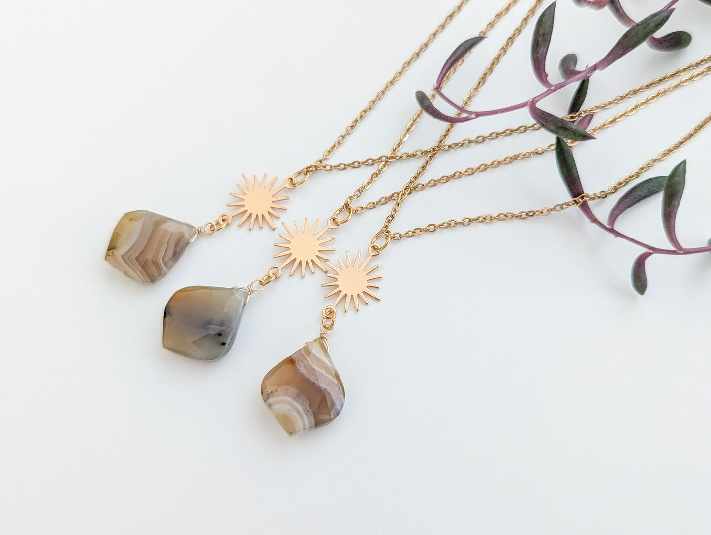 Montana Agate Sunburst Necklace