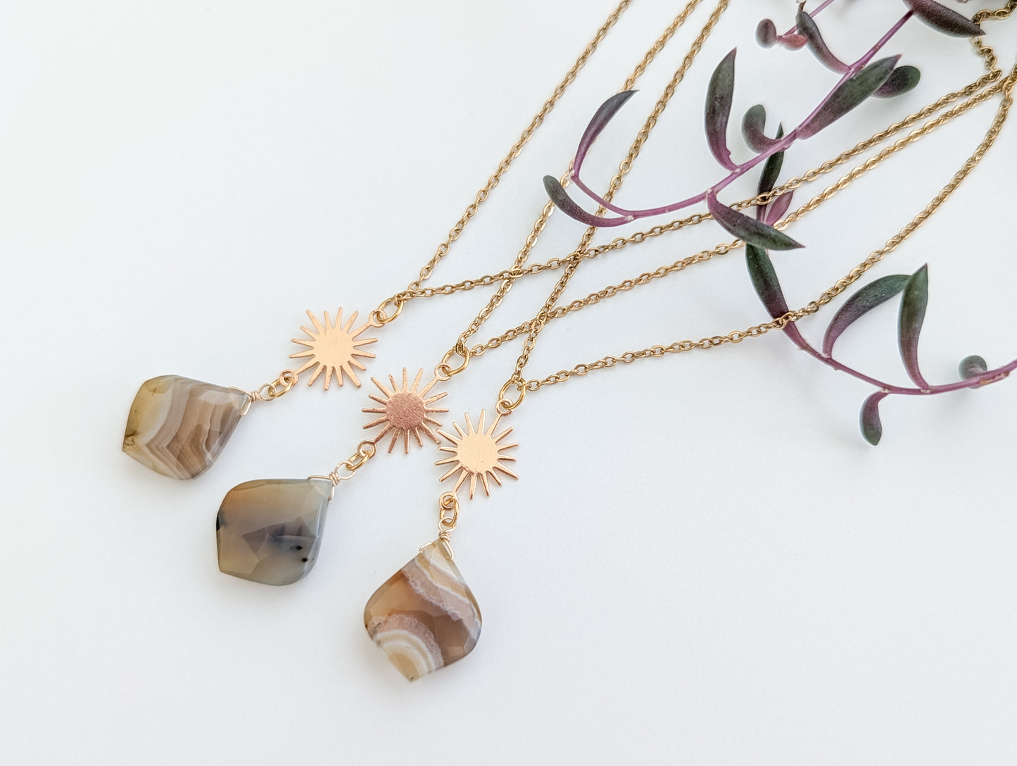 Montana Agate Sunburst Necklace