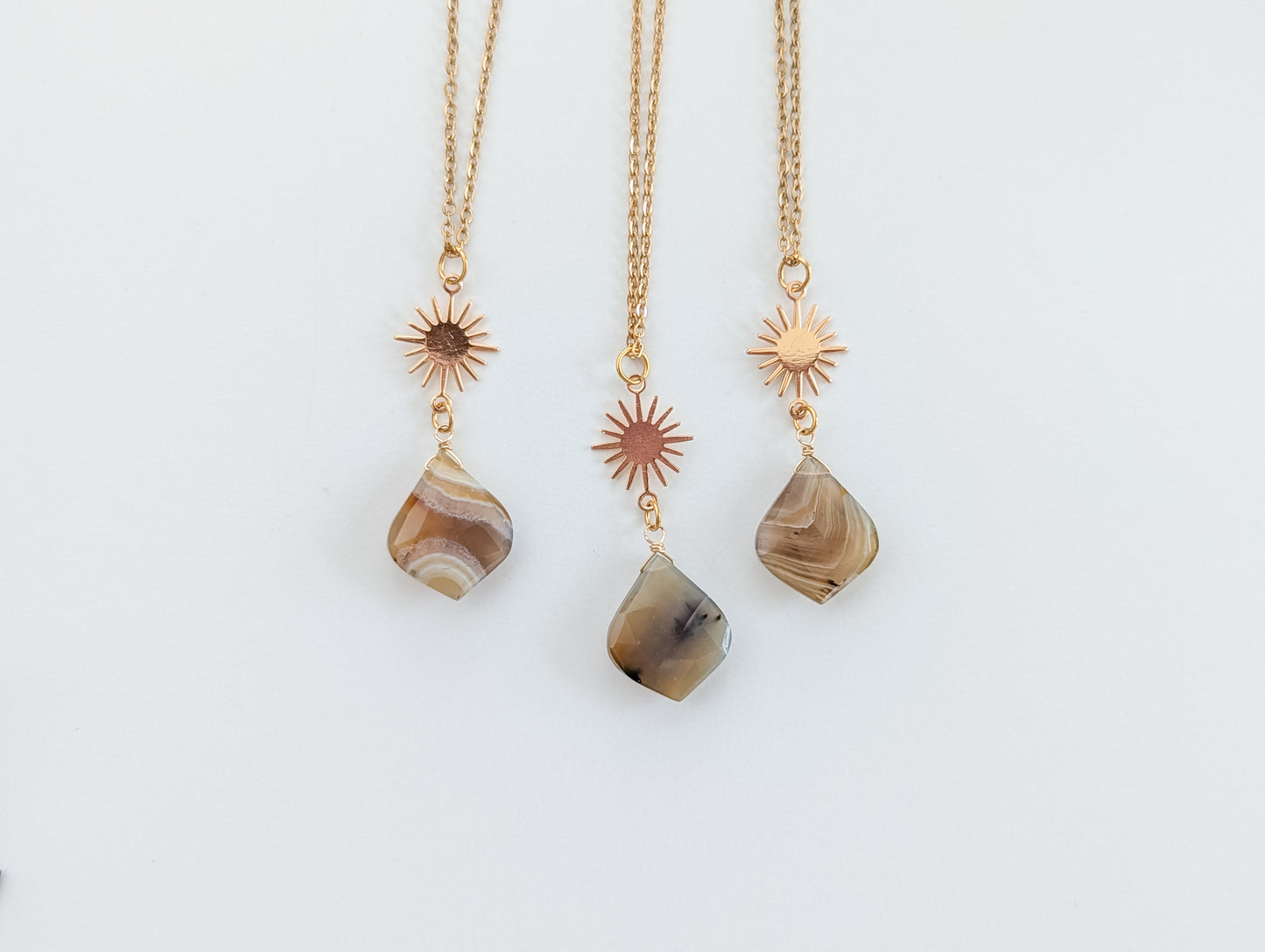 Montana Agate Sunburst Necklace