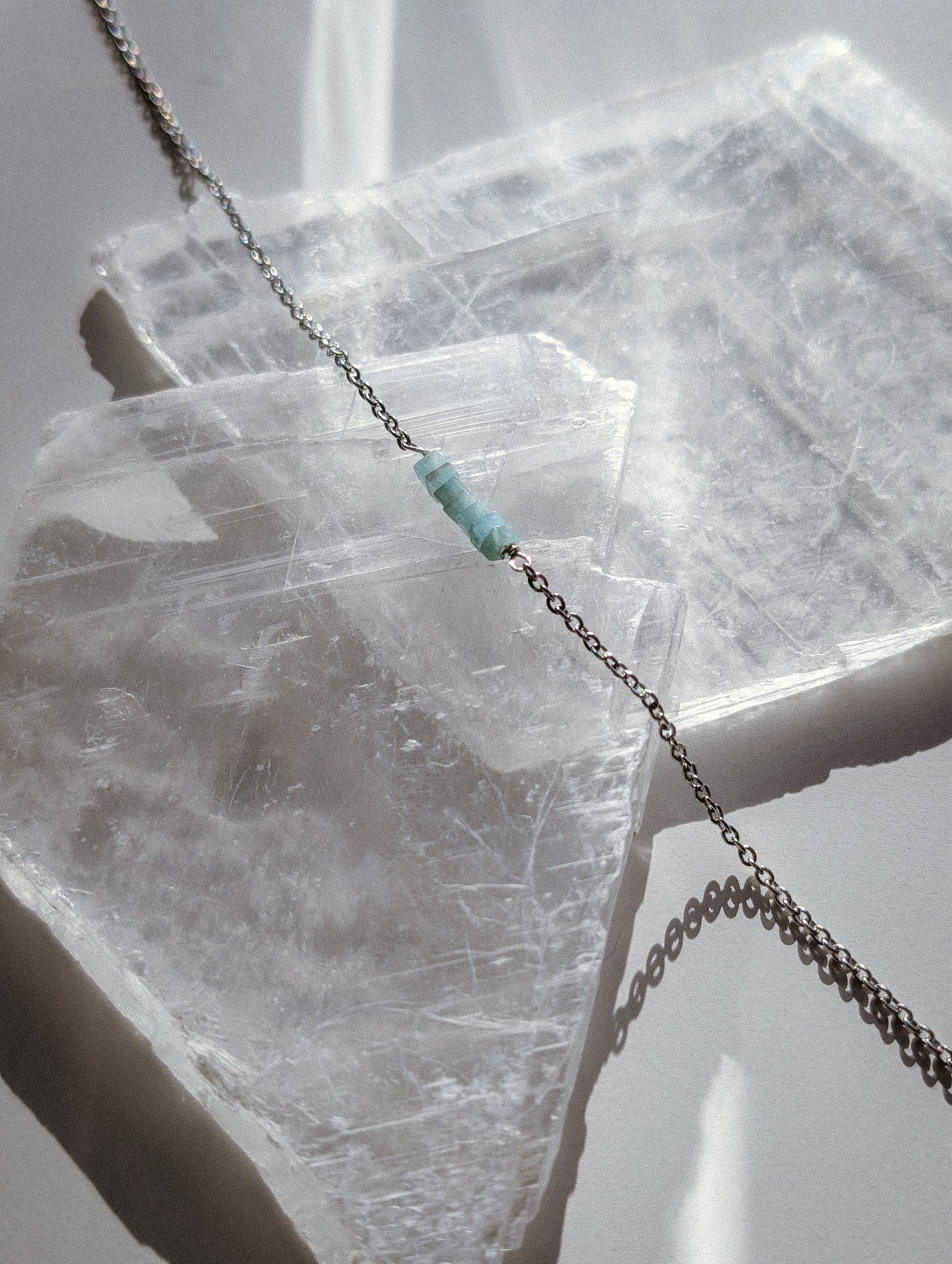 Amazonite | dainty bar necklace