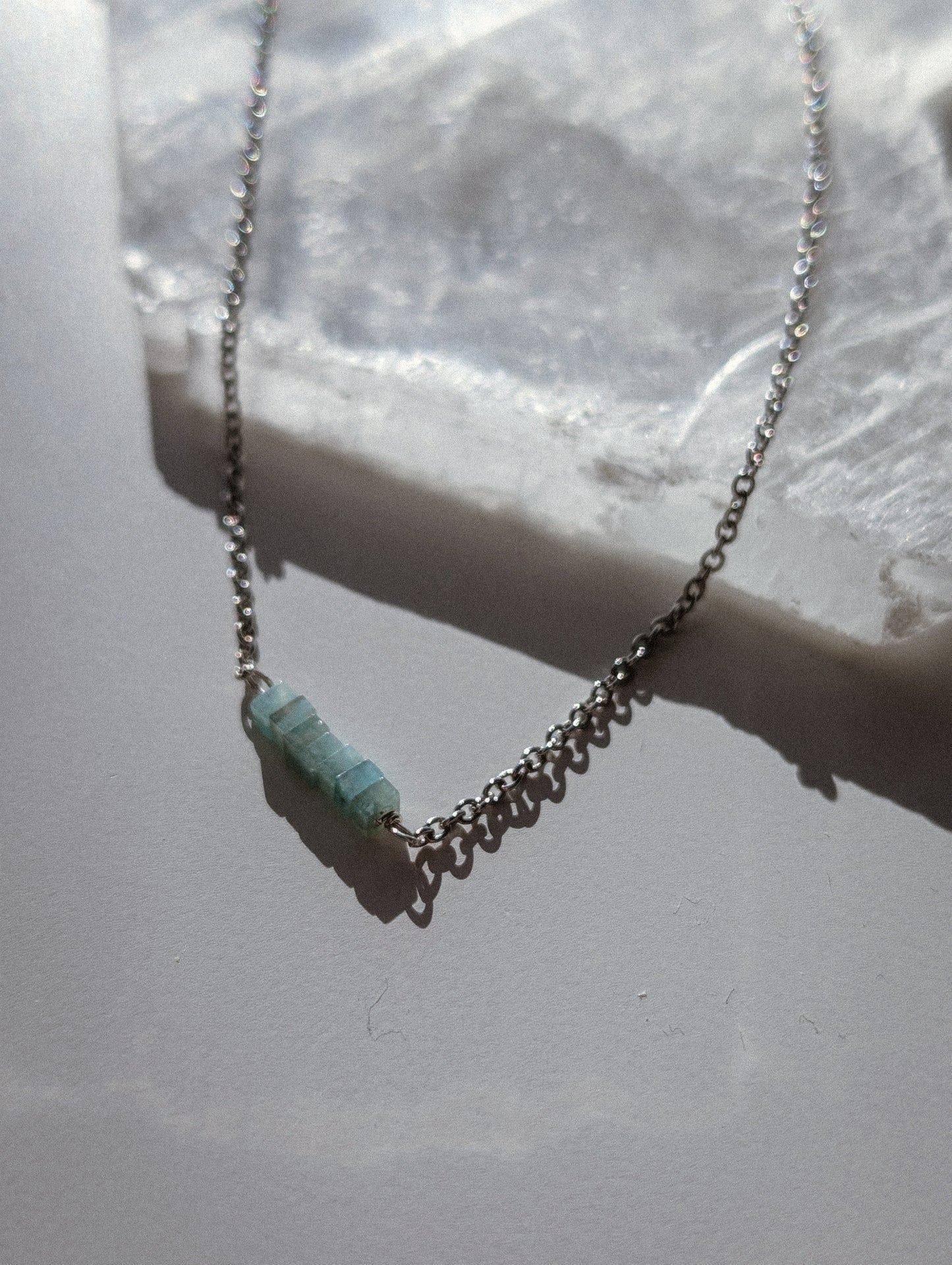 Amazonite | dainty bar necklace
