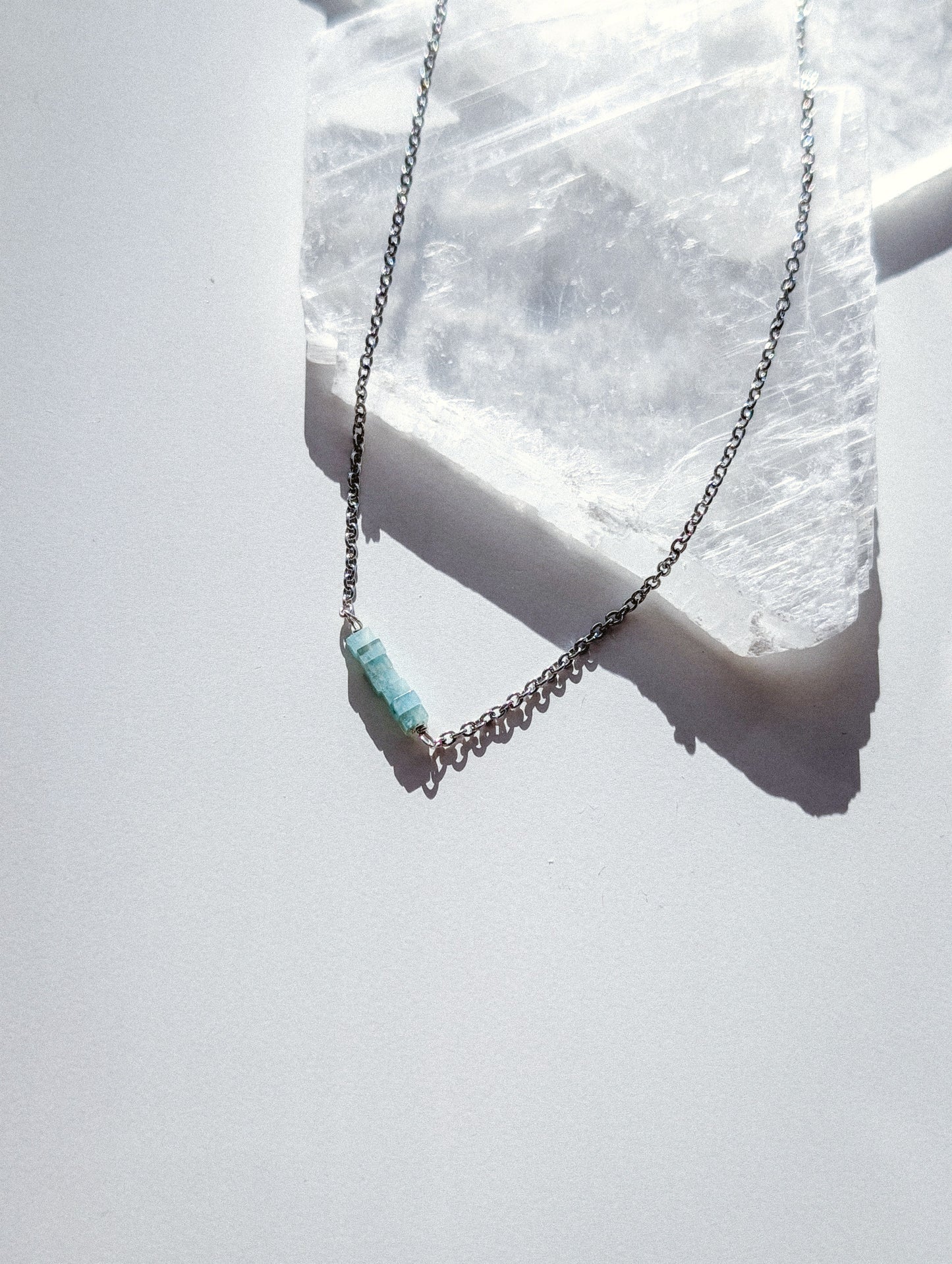 Amazonite | dainty bar necklace