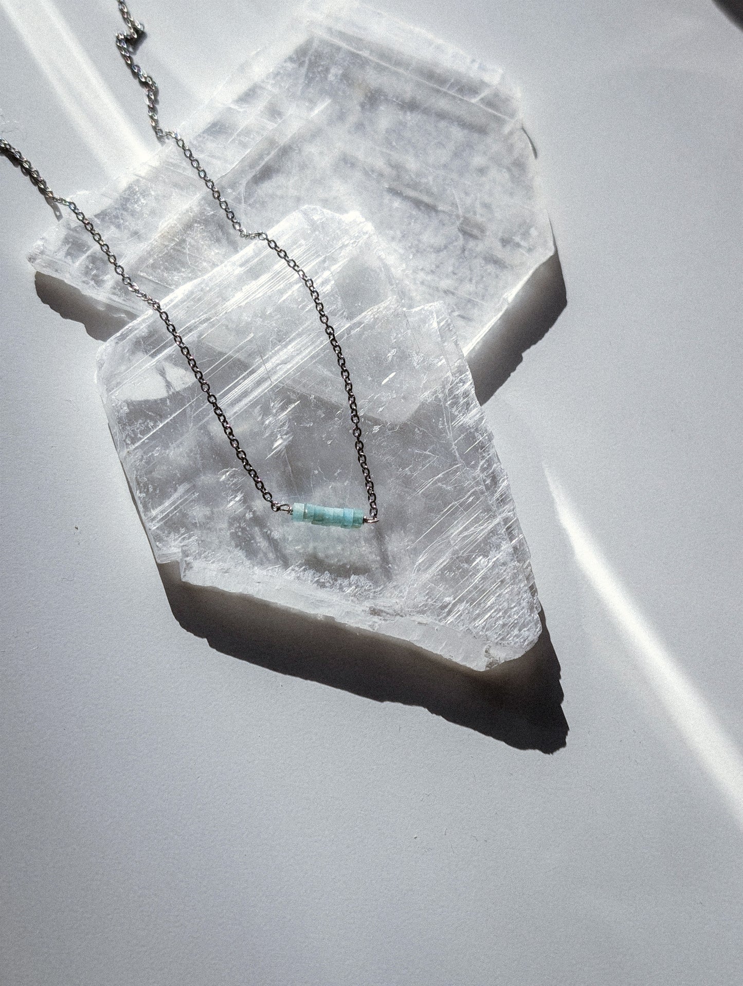 Amazonite | dainty bar necklace