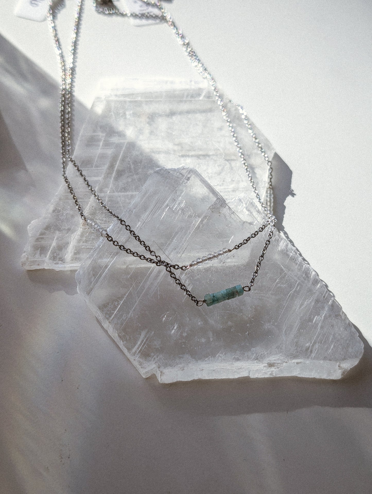 Amazonite | dainty bar necklace