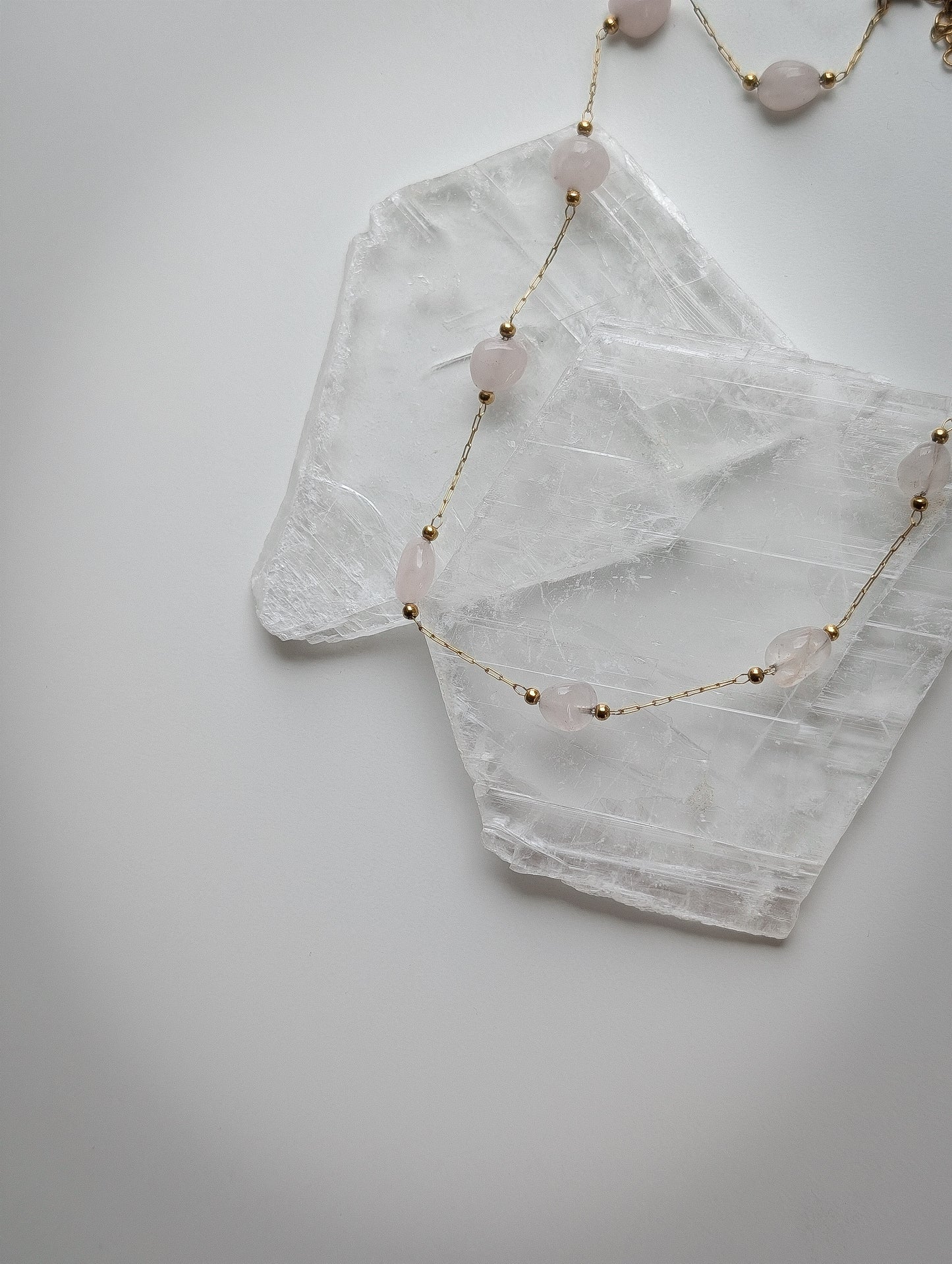 Rose Quartz | all over beaded necklace