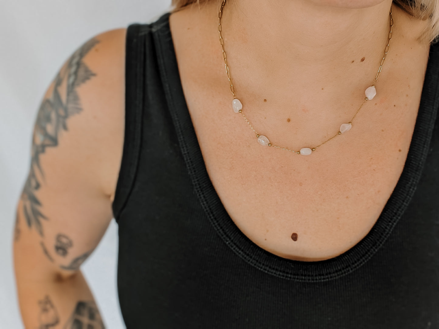 Rose Quartz | beaded necklace