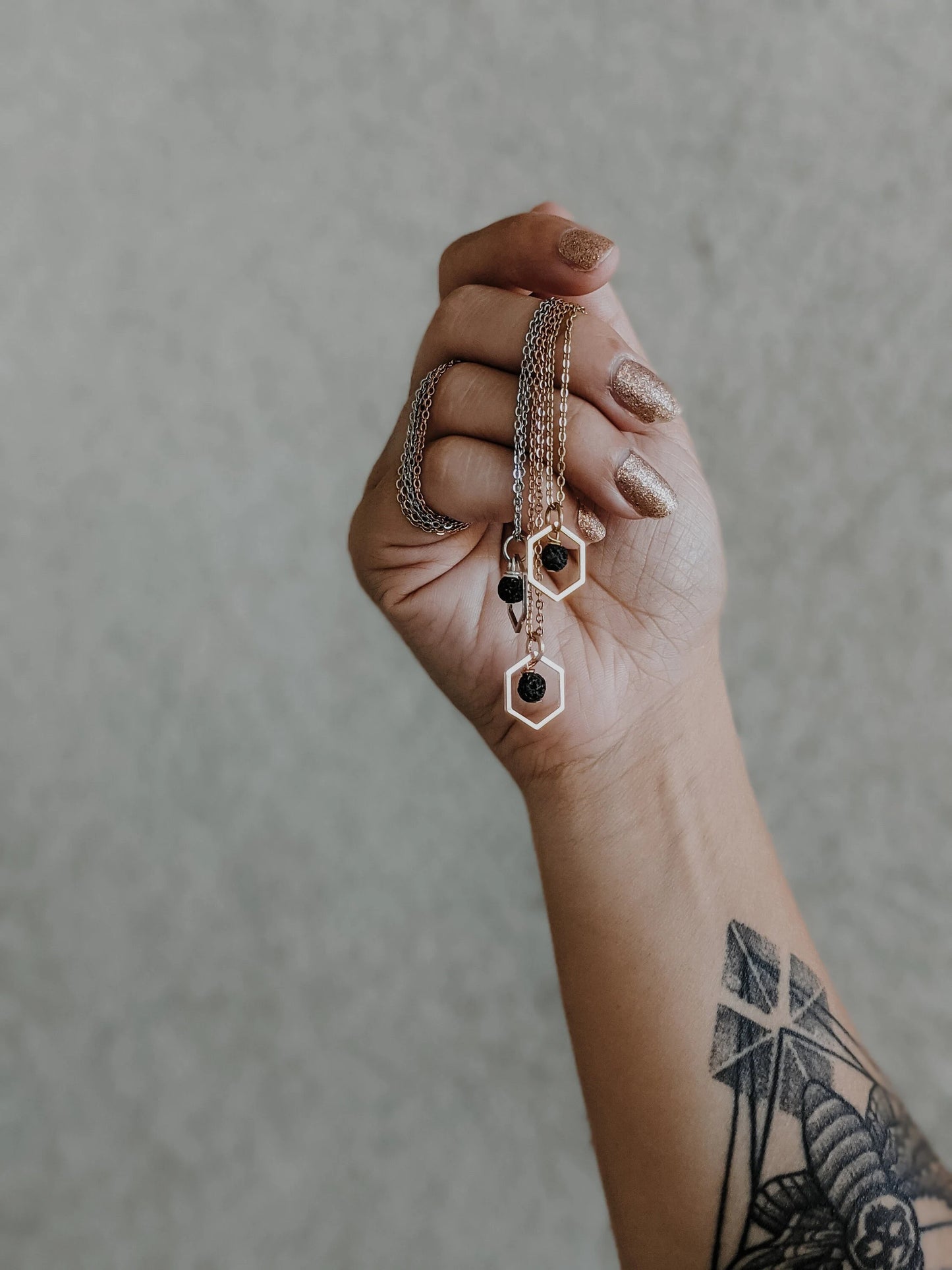 The OG Hexagon + Lava Diffuser Necklace