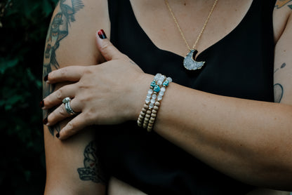 Crescent Moon Druzy | Statement Necklace