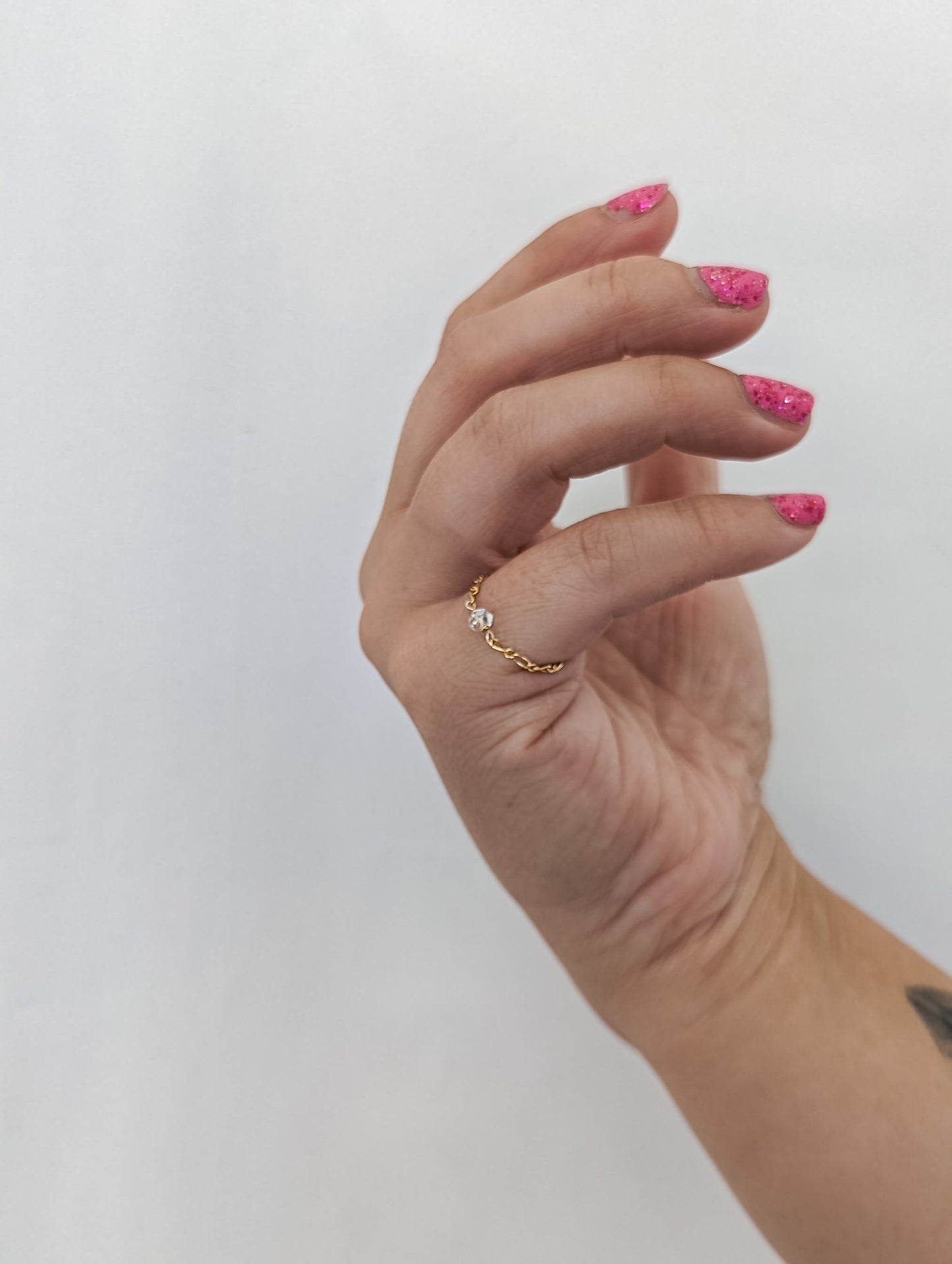 DAINTY HERKIMER CHAIN RING