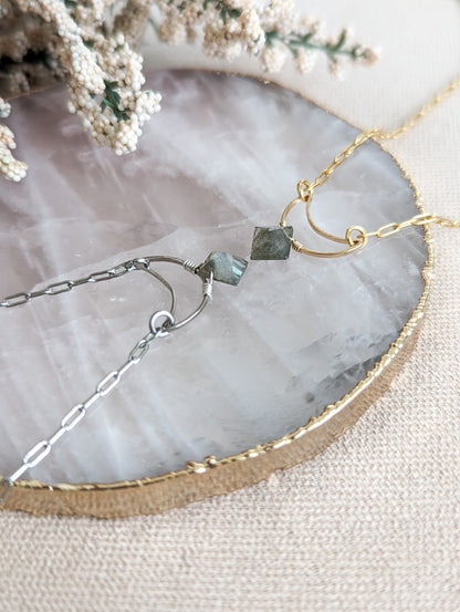 Labradorite Moon Necklace | Holiday Collection