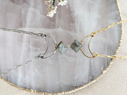 Labradorite Moon Necklace | Holiday Collection