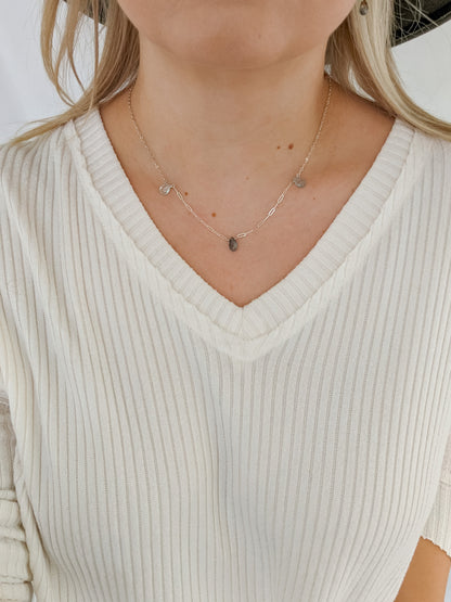Triple Aquamarine Dainty Necklace | Holiday Collection