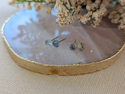 Rutile Quartz Stud Earrings | Holiday Collection