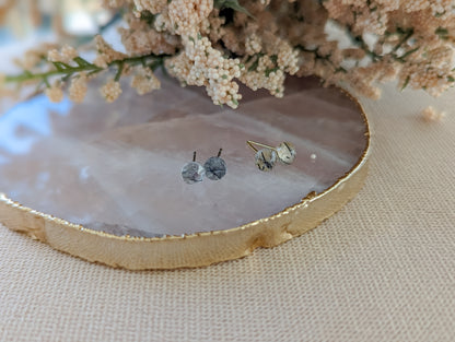 Rutile Quartz Stud Earrings | Holiday Collection