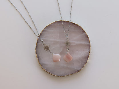 The Sunburst Necklace | Pink Opal