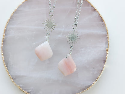 The Sunburst Necklace | Pink Opal