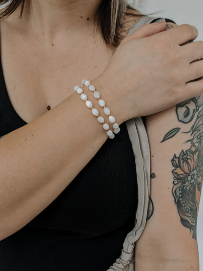 White Moonstone Bracelet