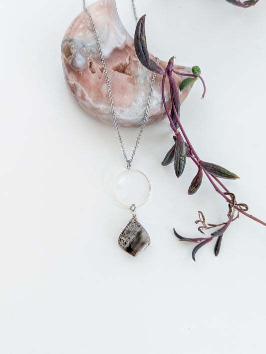 Montana Agate Halo Necklace