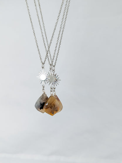 Montana Agate Sunburst Necklace