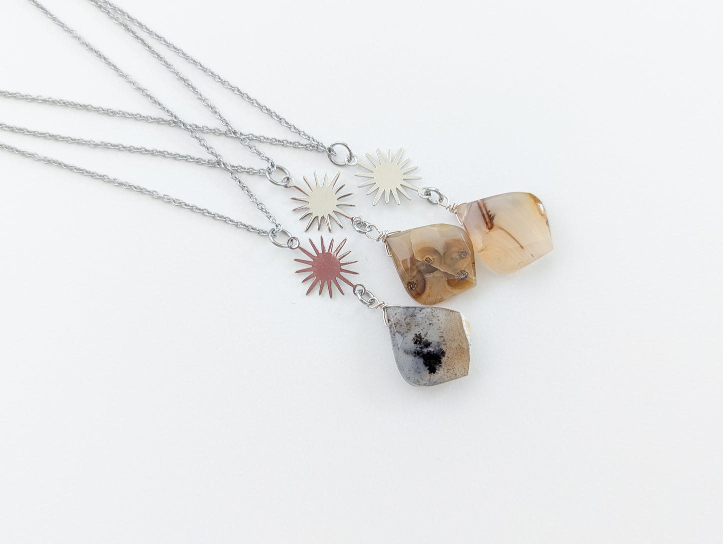 Montana Agate Sunburst Necklace