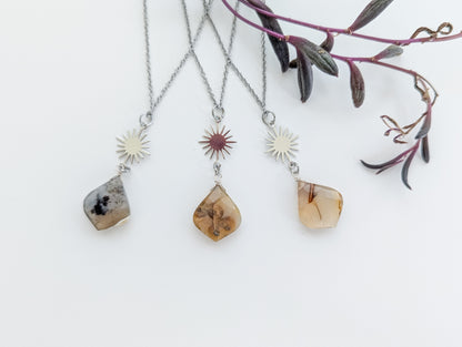 Montana Agate Sunburst Necklace