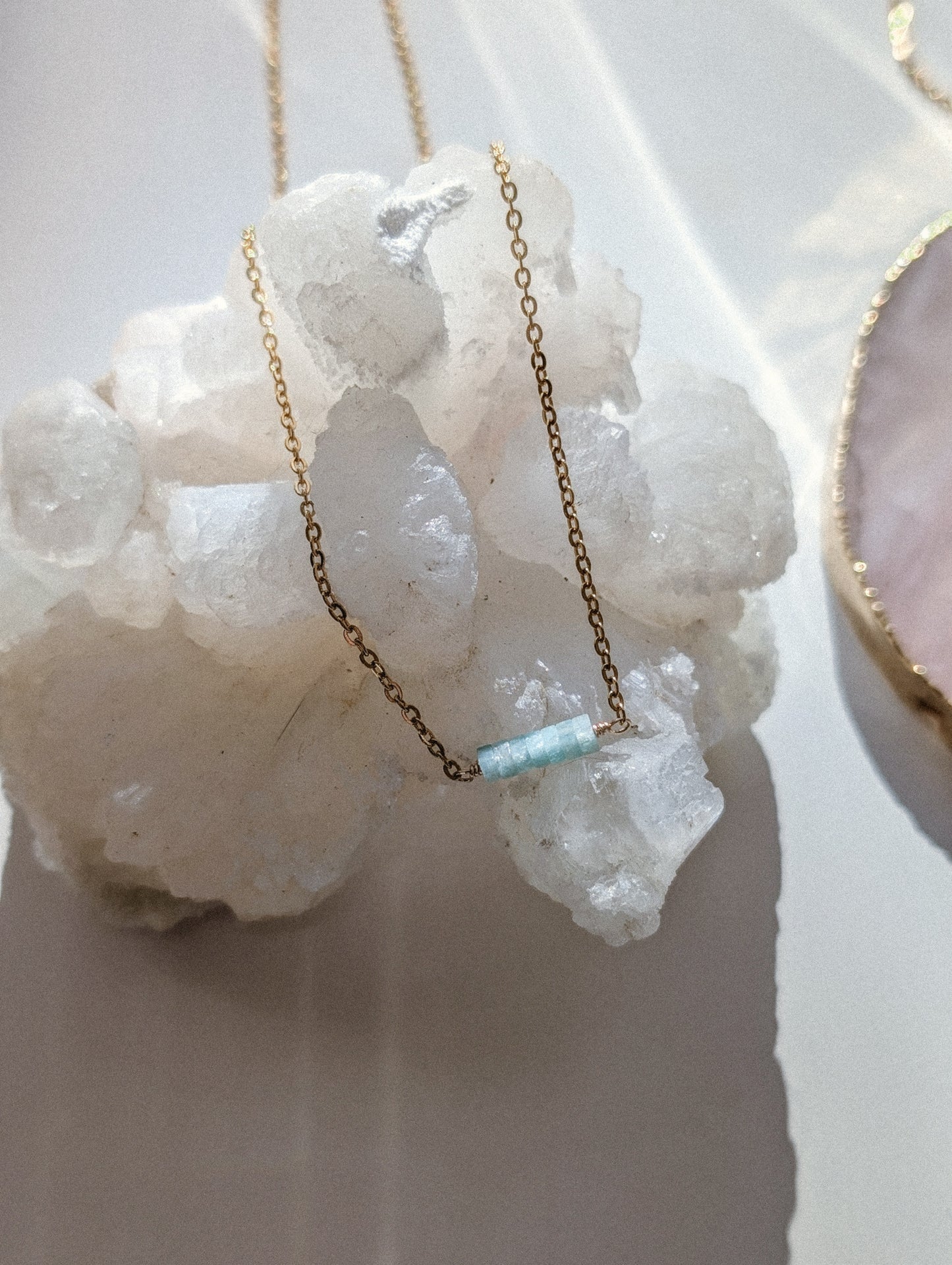 Amazonite | dainty bar necklace