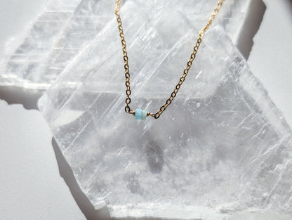 Amazonite | dainty bar necklace