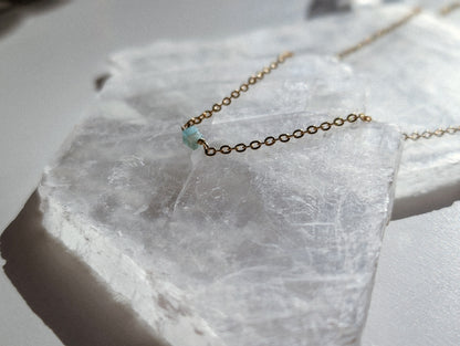 Amazonite | dainty bar necklace