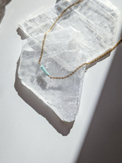 Amazonite | dainty bar necklace