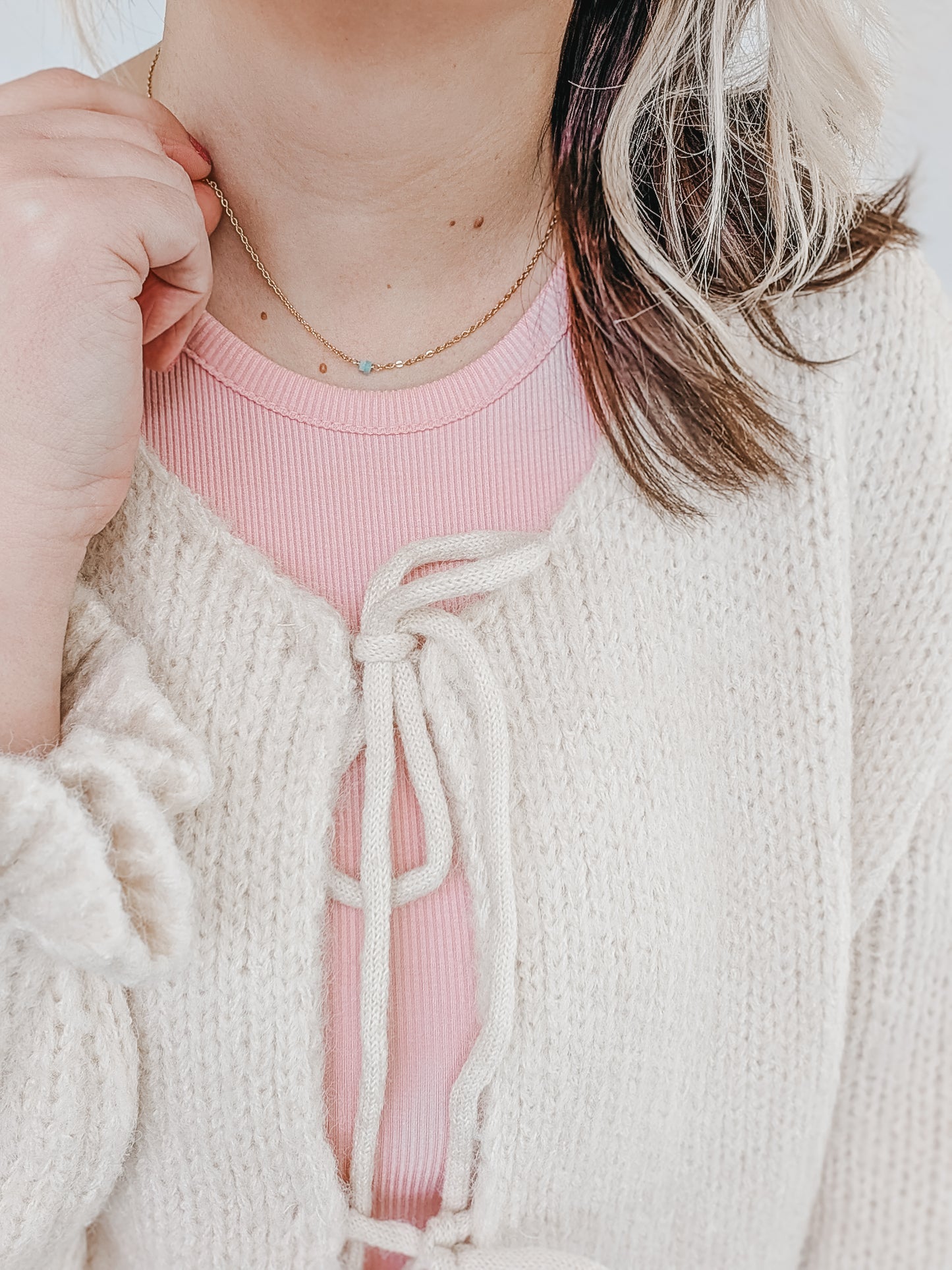 Amazonite | dainty bar necklace