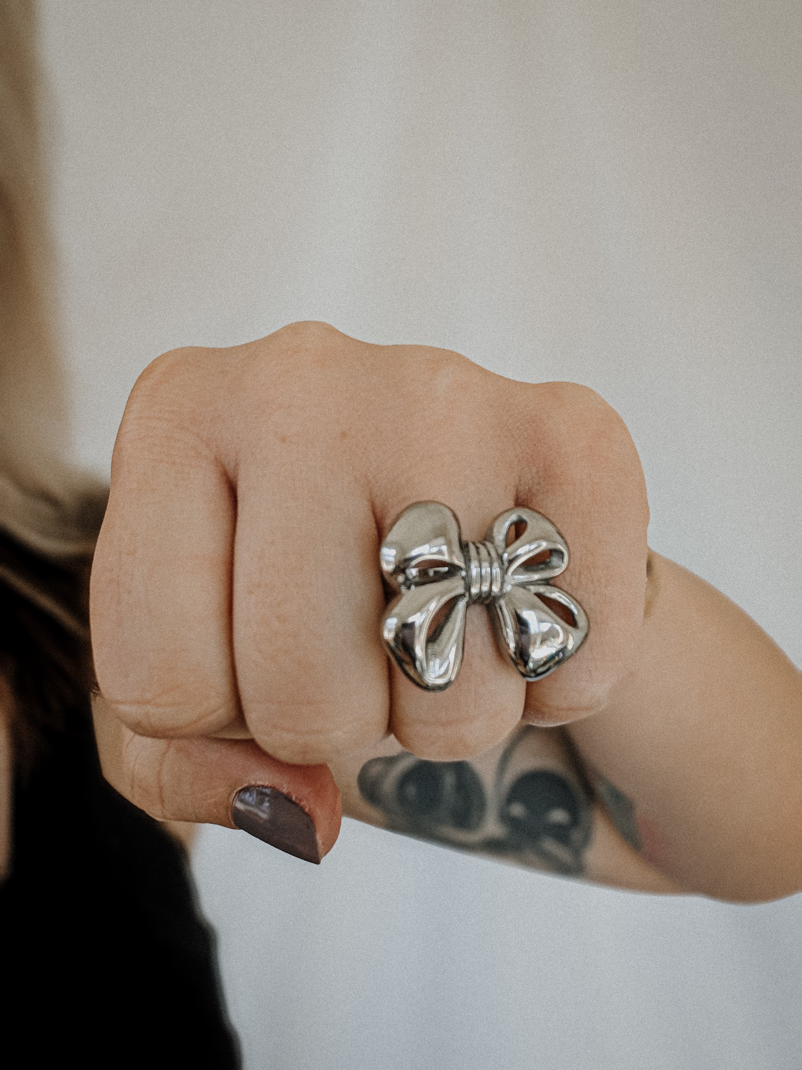 BOW Adjustable Ring - Stainless Steel