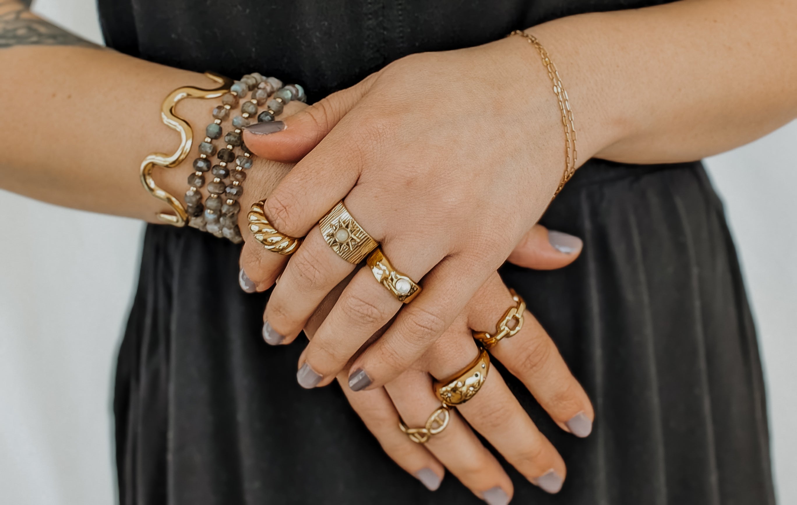 BOHEME Adjustable Sun Ring - Gold Stainless Steel