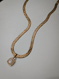 THEA Moonstone Necklace - Gold Snake Chain