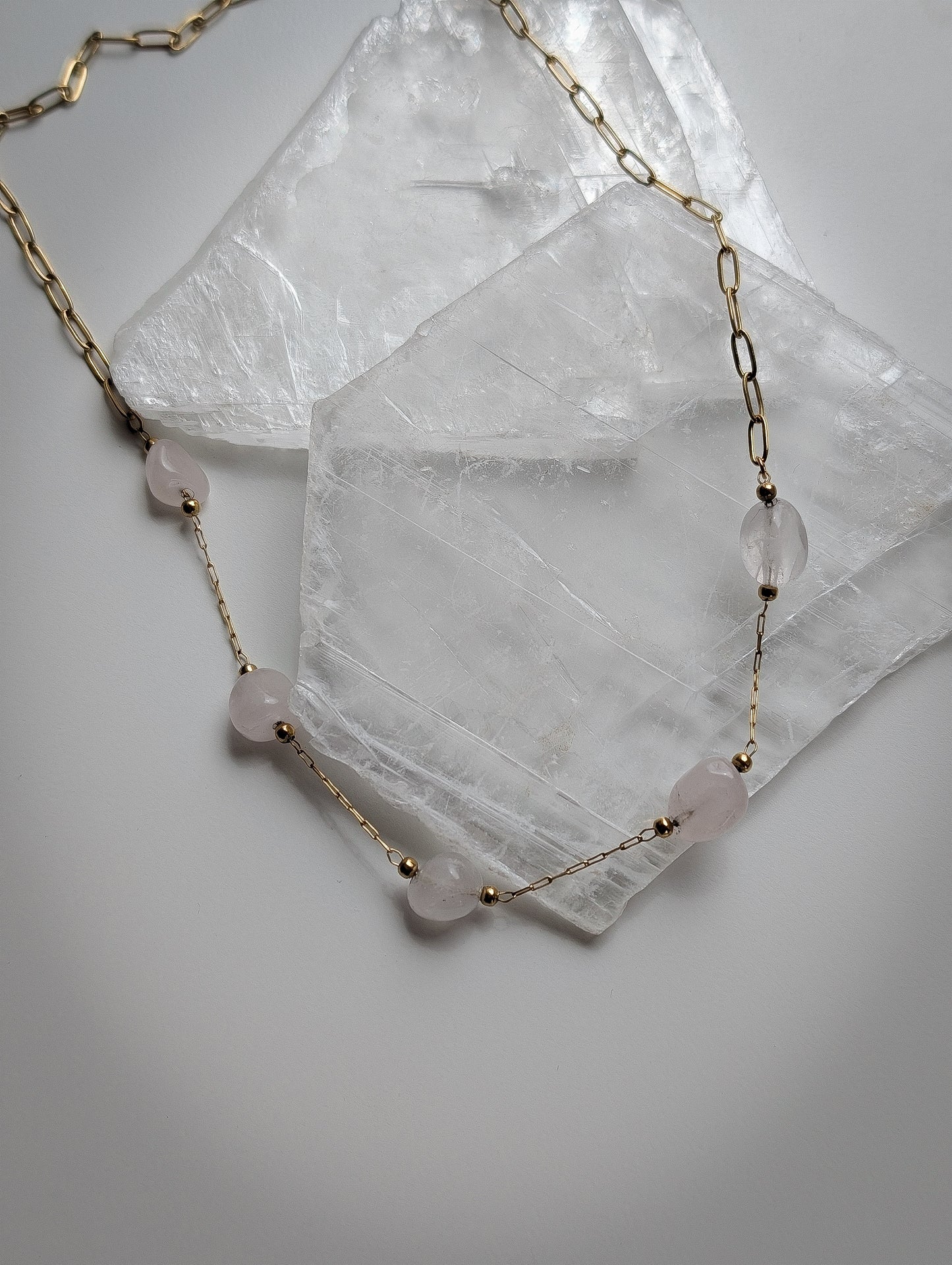 Rose Quartz | beaded necklace