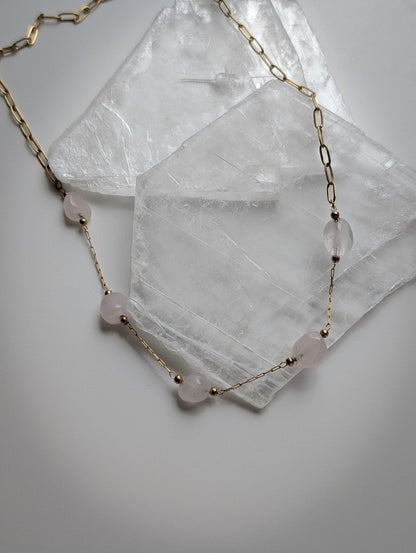 Rose Quartz | beaded necklace